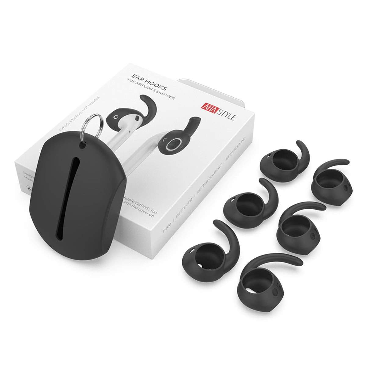 AHASTYLE PT60 3 Pairs S M L Size Earhook Eartips for Apple AirPods 1 2 Soft Silicone Earphone Anti-lost Anti-slip Earbuds Cover AHASTYLE PT60 3 Pairs S M L Size Earhook Eartips for Apple AirPods 1 2 Soft Silicone Earphone Anti-lost Anti-slip Earbuds Cover